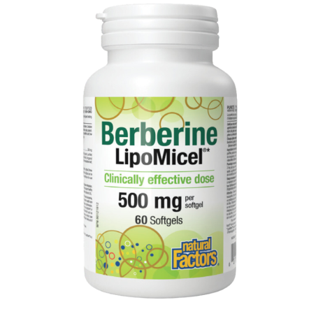 Natural Factors 베르베린 리포미셀 500 mg 60 소프트젤 | 매일 업데이트되는 특가 상품 | VITASHOP