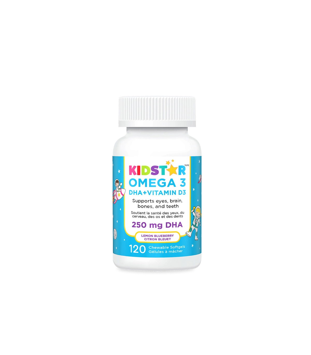 KidStar OMEGA 3 DHA + Vitamin D3 Chewables Lemon Blueberry 120 Softgels | 每天不同折扣, 全网最低价格 | 种类齐全的保健品店铺 VITASHOP, 只有你想不到, 没有你买不到 !