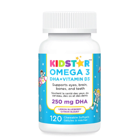KidStar OMEGA 3 DHA + Vitamin D3 Chewables Lemon Blueberry 120 Softgels | 每天不同折扣, 全网最低价格 | 种类齐全的保健品店铺 VITASHOP, 只有你想不到, 没有你买不到 !