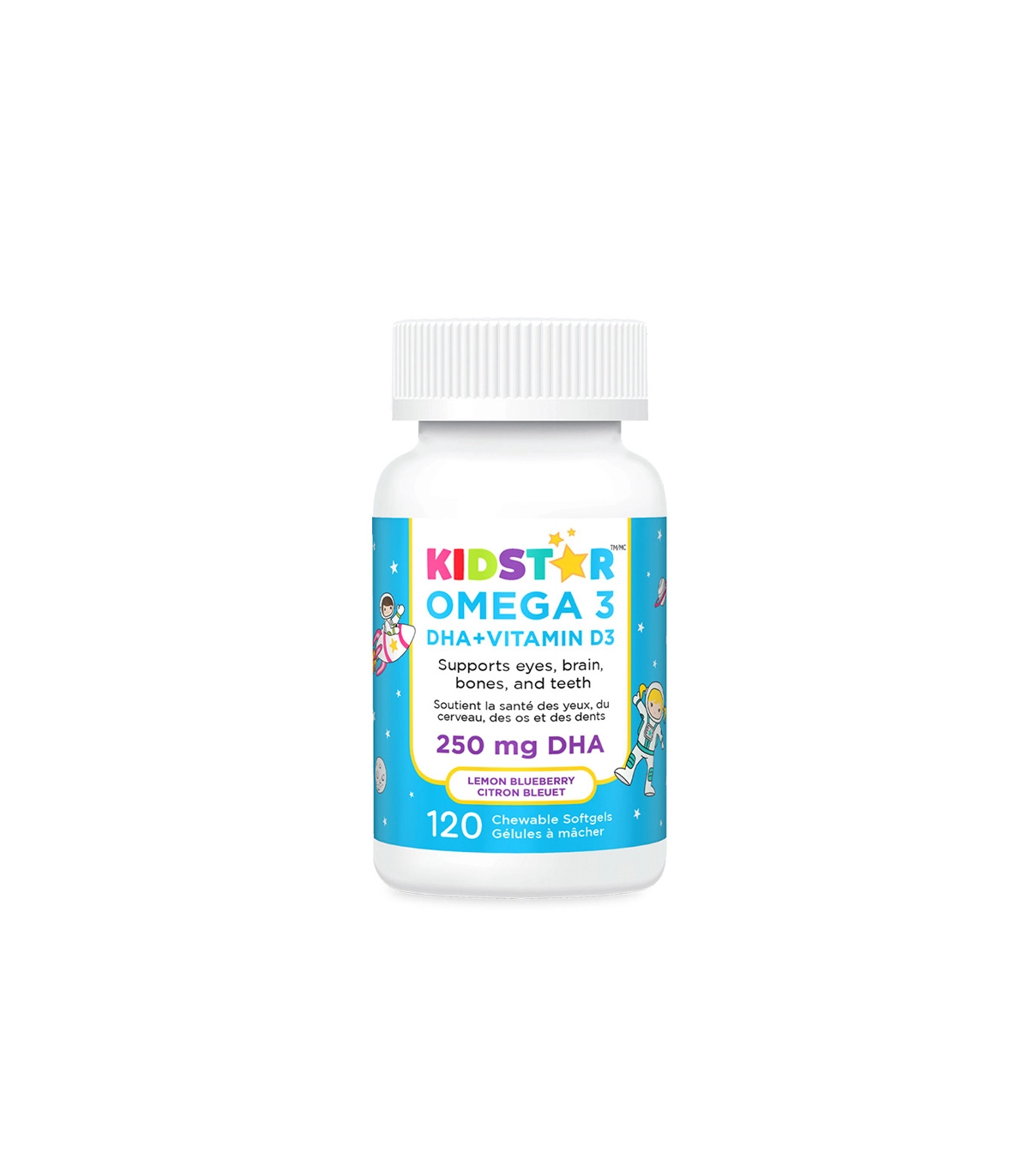 KidStar OMEGA 3 DHA + Vitamin D3 Chewables Lemon Blueberry 120 Softgels | 每天不同折扣, 全网最低价格 | 种类齐全的保健品店铺 VITASHOP, 只有你想不到, 没有你买不到 !