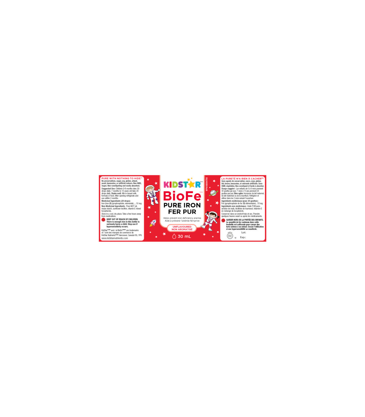 KidStar BioFe Pure Iron Drops Unflavoured 30 mL | 每天不同折扣, 全网最低价格 | 种类齐全的保健品店铺 VITASHOP, 只有你想不到, 没有你买不到 !