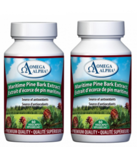 Omega Alpha [2 for Deal] 해양 소나무 껍질 추출물 60 식물성 캡슐 | 매일 업데이트되는 특가 상품 | VITASHOP