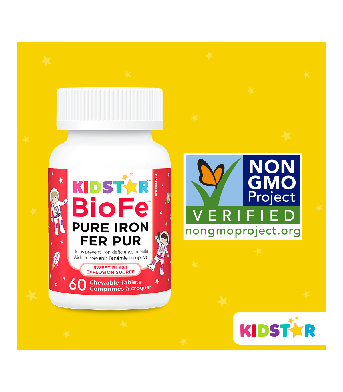 BioFe Pure Iron Chewable Sweet Blast 60 Tablets | Safest & Easiest Shopping Vitamins Online | VITASHOP