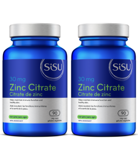 SISU [2 for Deal] Zinc Citrate 30 mg, 90 Vegetable Caps | Unbeatable Prices, Daily Deals | VITASHOP