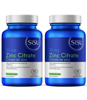 SISU [2 for Deal] 구연산 아연 30mg, 식물성 캡슐 90정 | 매일 업데이트되는 특가 상품 | VITASHOP