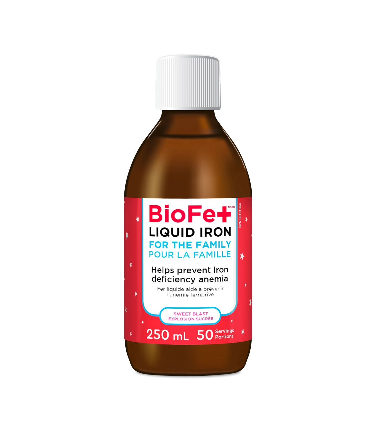BioFe+ Iron Liquid ADULT LABEL Sweet Blast  250 mL | Safest & Easiest Shopping Vitamins Online | VITASHOP