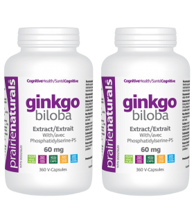 Extrait de Ginkgo Biloba 60 mg avec phosphatidylsérine 360 gélules végétales | Achats de vitamines les plus sûrs et les plus fac