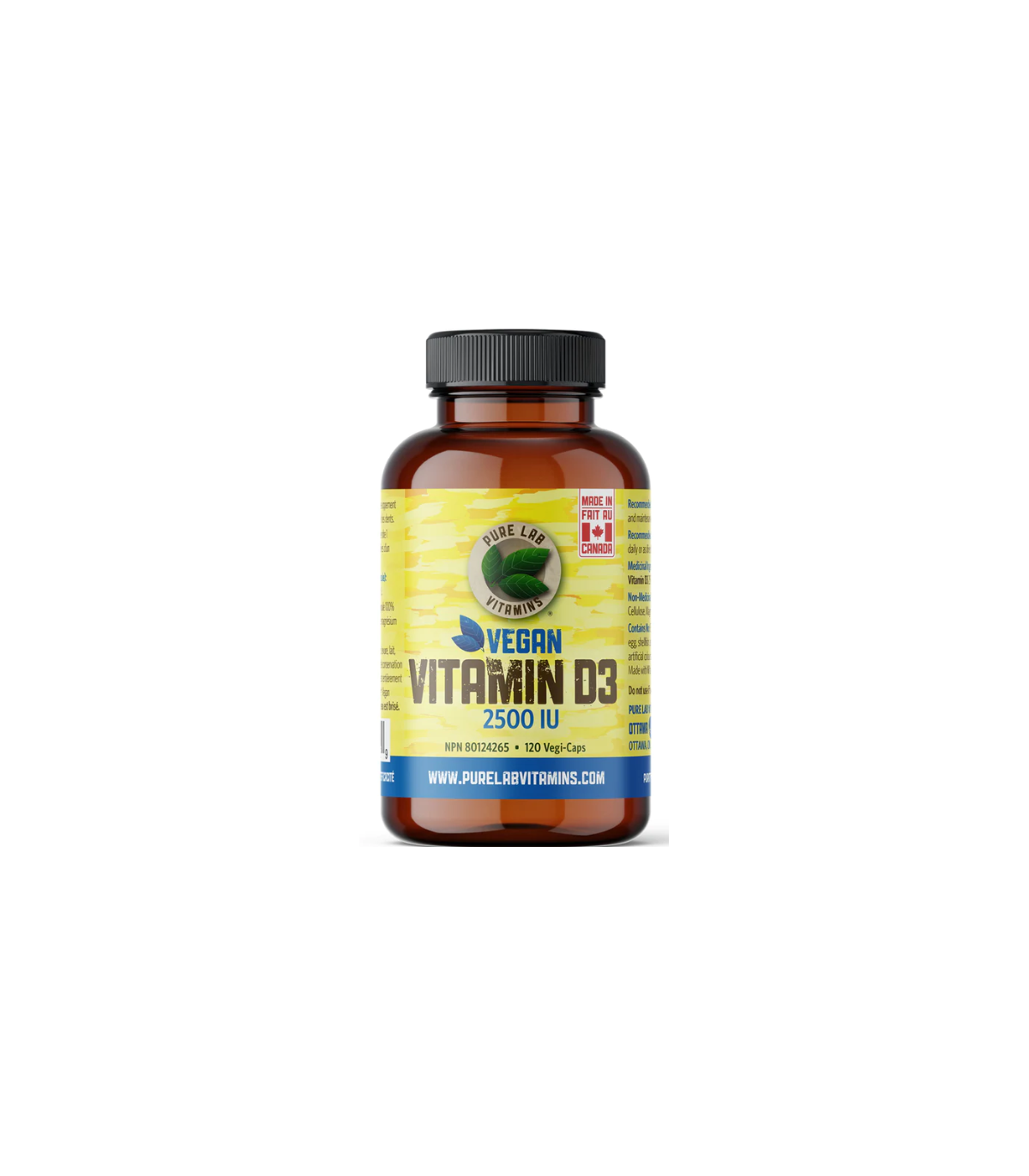 PURE LAB VITAMINS Vegan Vitamin D3 2500IU 120 Softgels | Unbeatable Prices, Daily Deals | VITASHOP