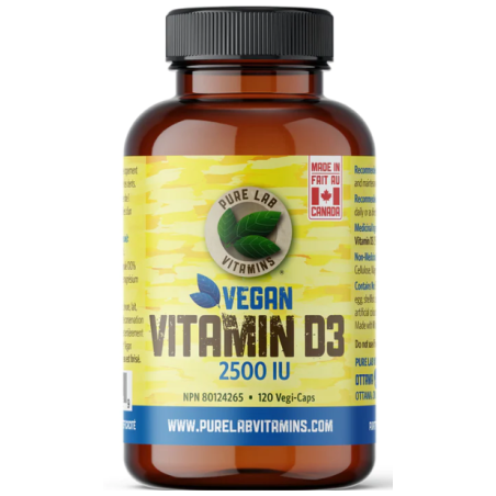 Pure Lab Vitamins Vitamines Vitamine D3 végétalienne 2500 UI, 120 gélules