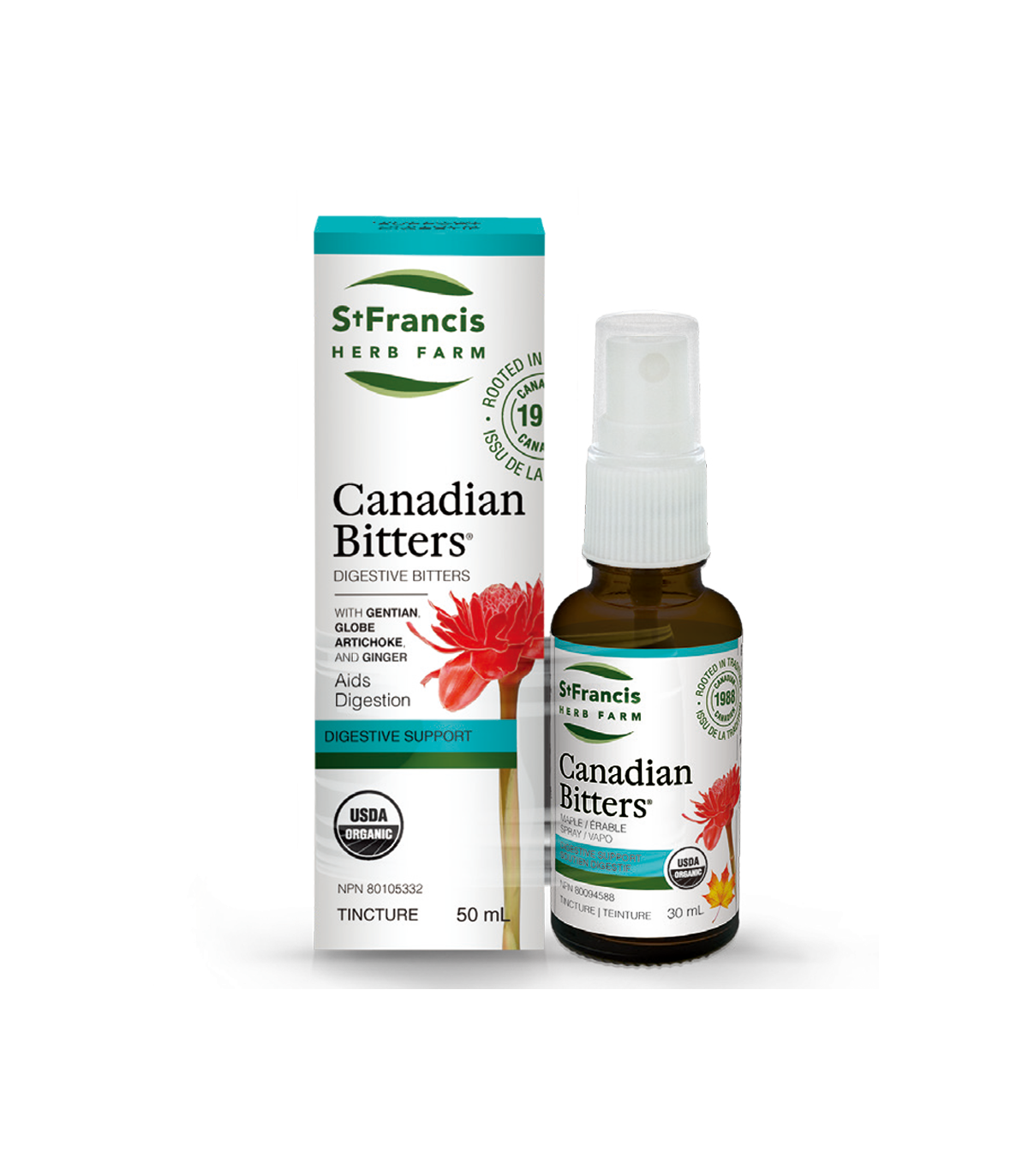 St. Francis Herb Farm Canadian Bitters® Value Pack 80 mL (Original 50 mL + Maple Spray 30 mL)