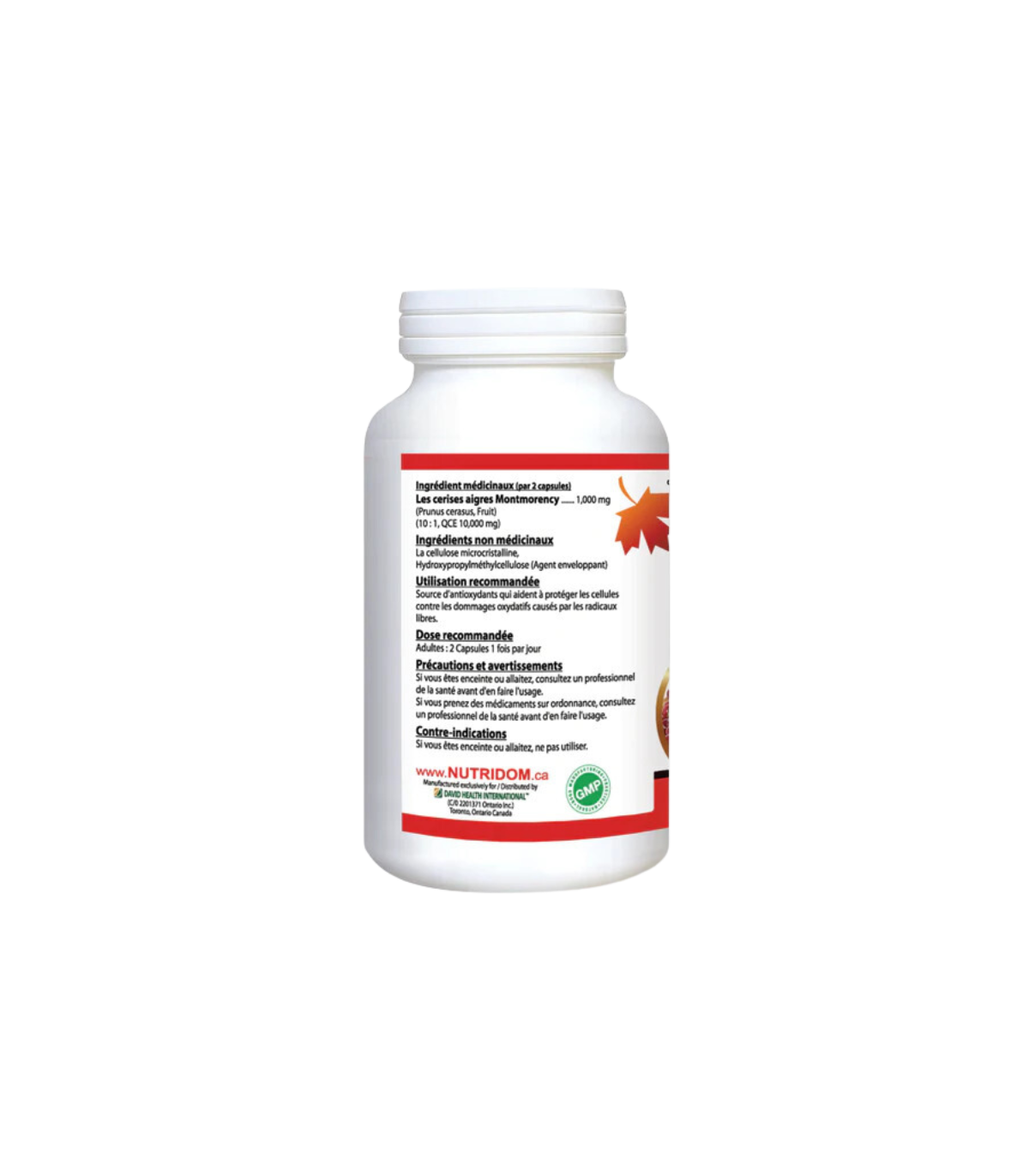 Nutridom 몽모랑시 타르트 체리 10X, 120 식물성 캡슐 | 매일 업데이트되는 특가 상품 | VITASHOP