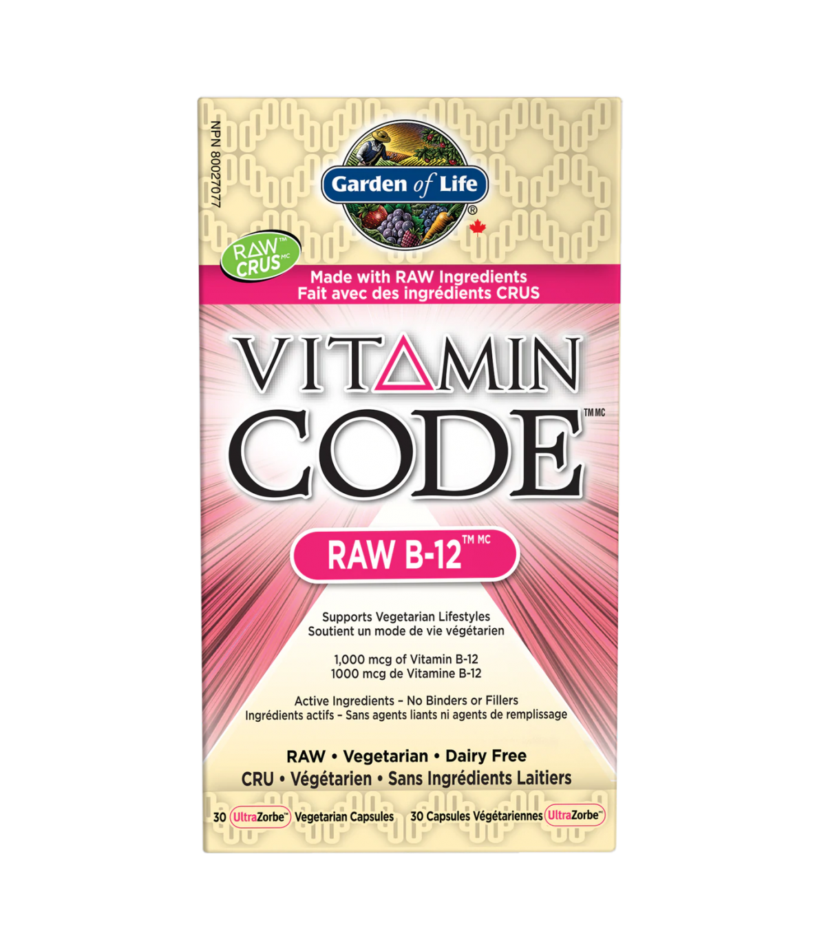 Garden of Life Vitamin Code RAW Vitamin B12 1000 mcg 30 Vegi Capsules | Unbeatable Prices, Daily Deals | VITASHOP