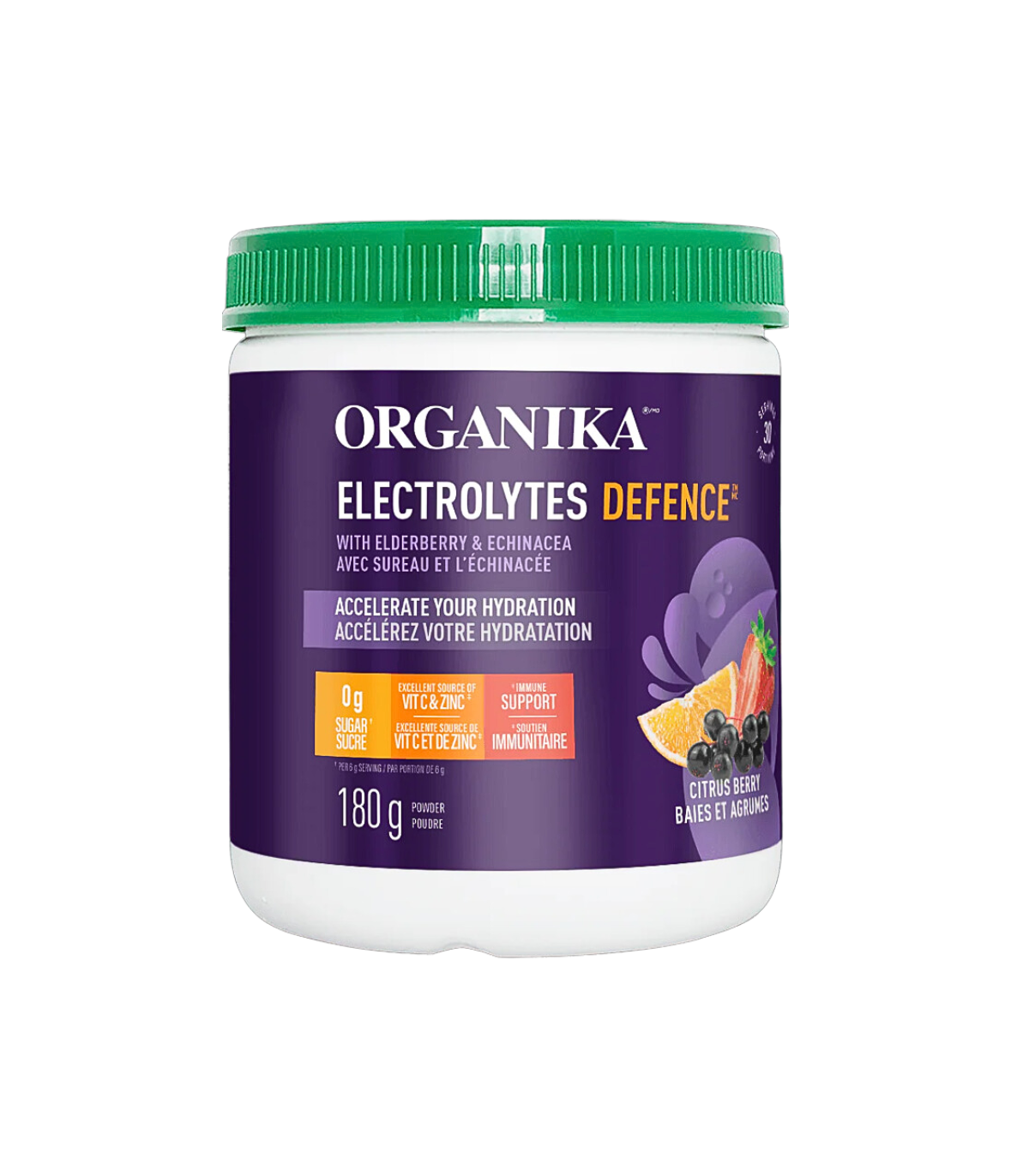 Organika Electrolytes Defence with Elderberry & Echinacea 180G  Citrus Berry Flavour | Unbeatable Prices, Daily Deals | VITASHOP