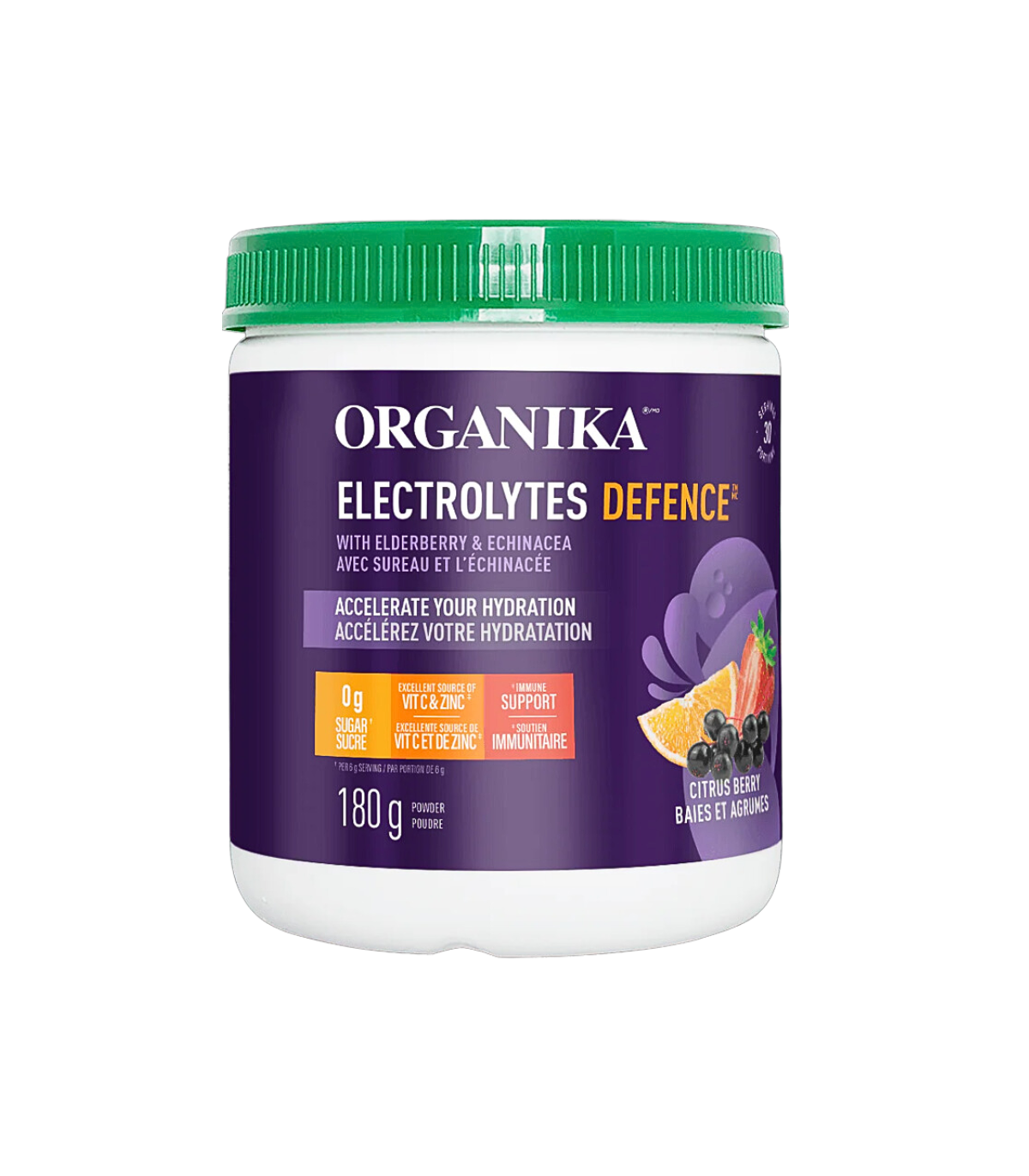 Organika 接骨木浆果和紫锥菊电解质防御 180G 柑橘浆果味 | 每天不同折扣, 全网最低价格 | 种类齐全的保健品店铺 VITASHOP, 只有你想不到, 没有你买不到 !