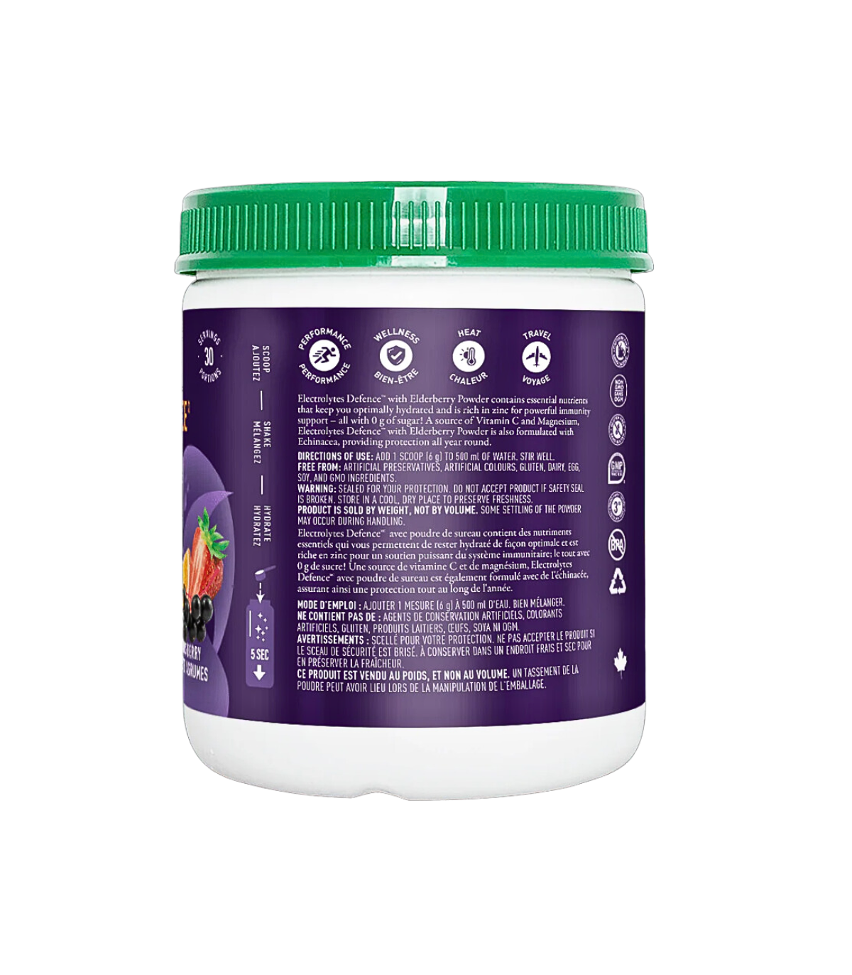Electrolytes Defence™️ avec sureau et échinacée 180G saveur agrumes