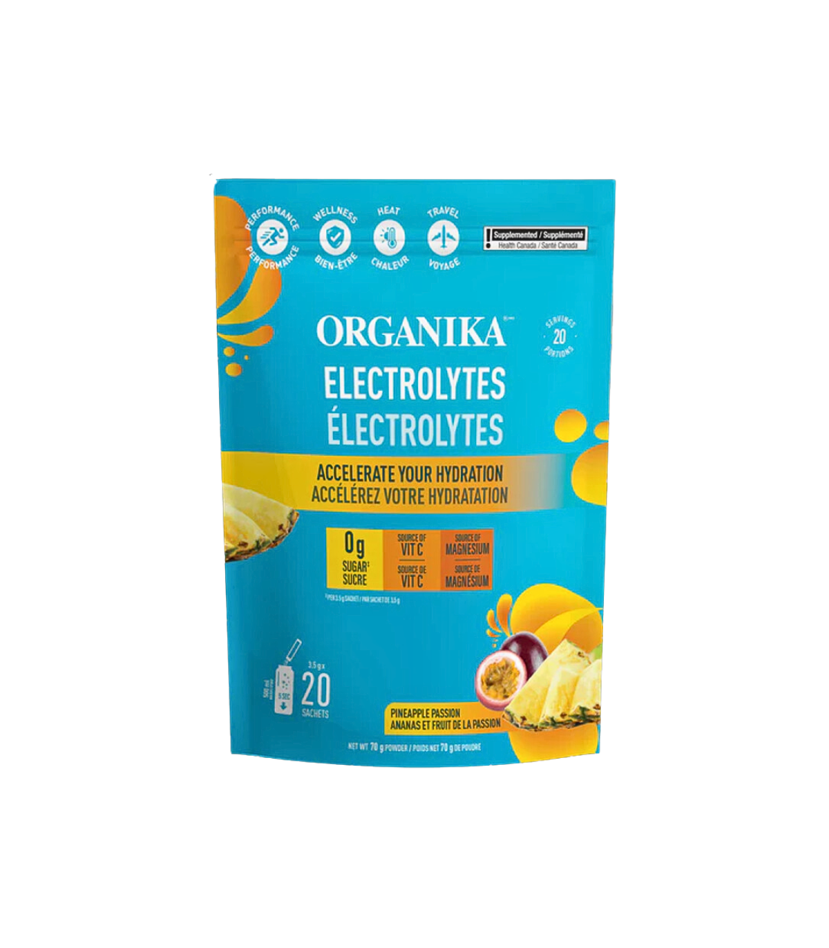 Organika Electrolytes Sachets - Pineapple Passion 70g 20 Packs | Unbeatable Prices, Daily Deals | VITASHOP