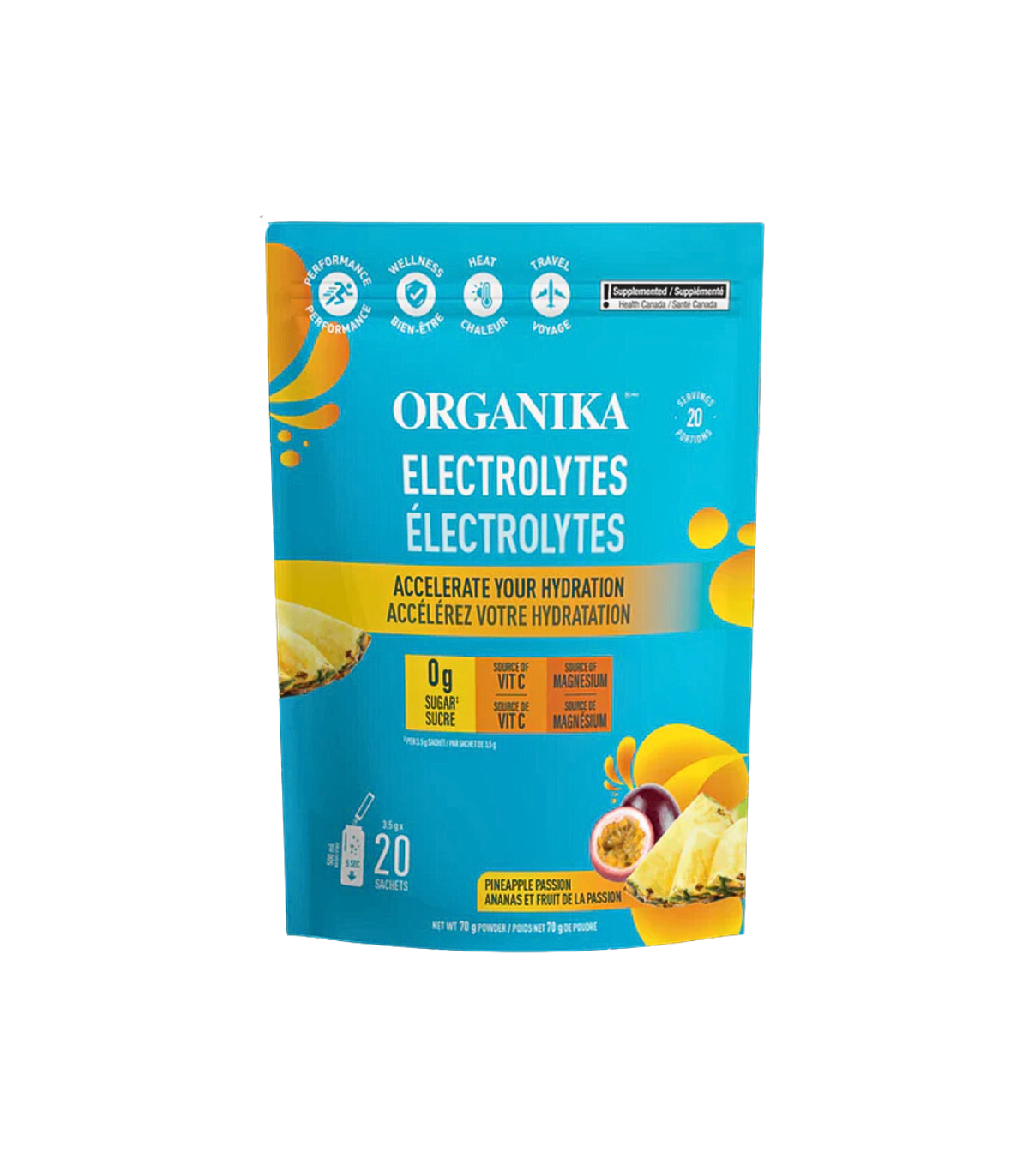 Organika 전해질 향낭 - 파인애플 패션 70g 20팩 | 매일 업데이트되는 특가 상품 | VITASHOP