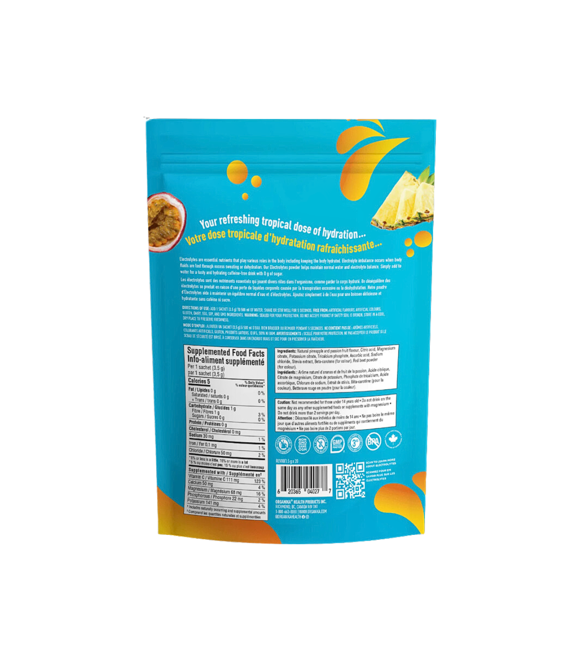Organika Electrolytes Sachets - Pineapple Passion 70g 20 Packs | Unbeatable Prices, Daily Deals | VITASHOP