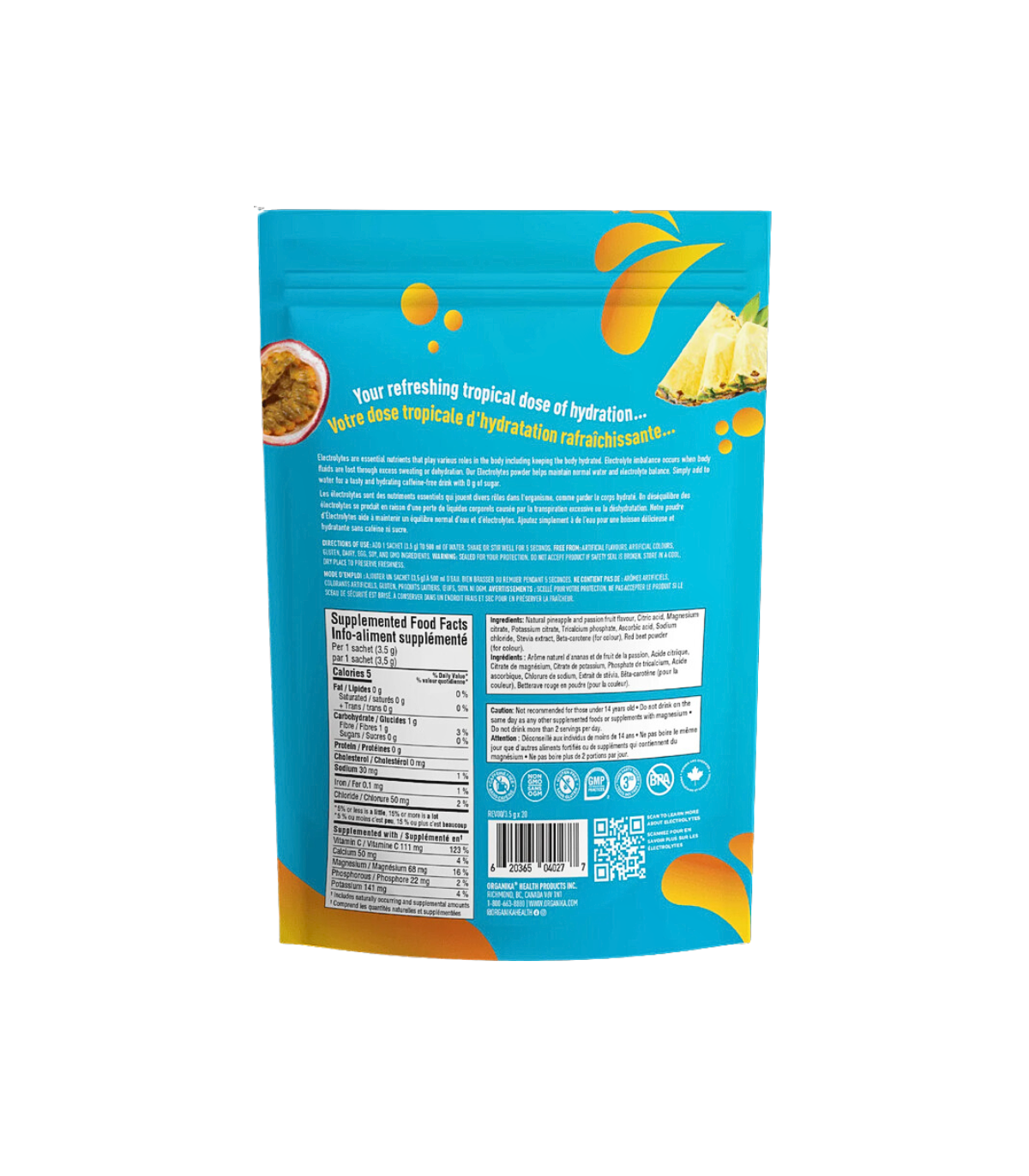 Organika Electrolytes Sachets - Pineapple Passion 70g 20 Packs | Unbeatable Prices, Daily Deals | VITASHOP