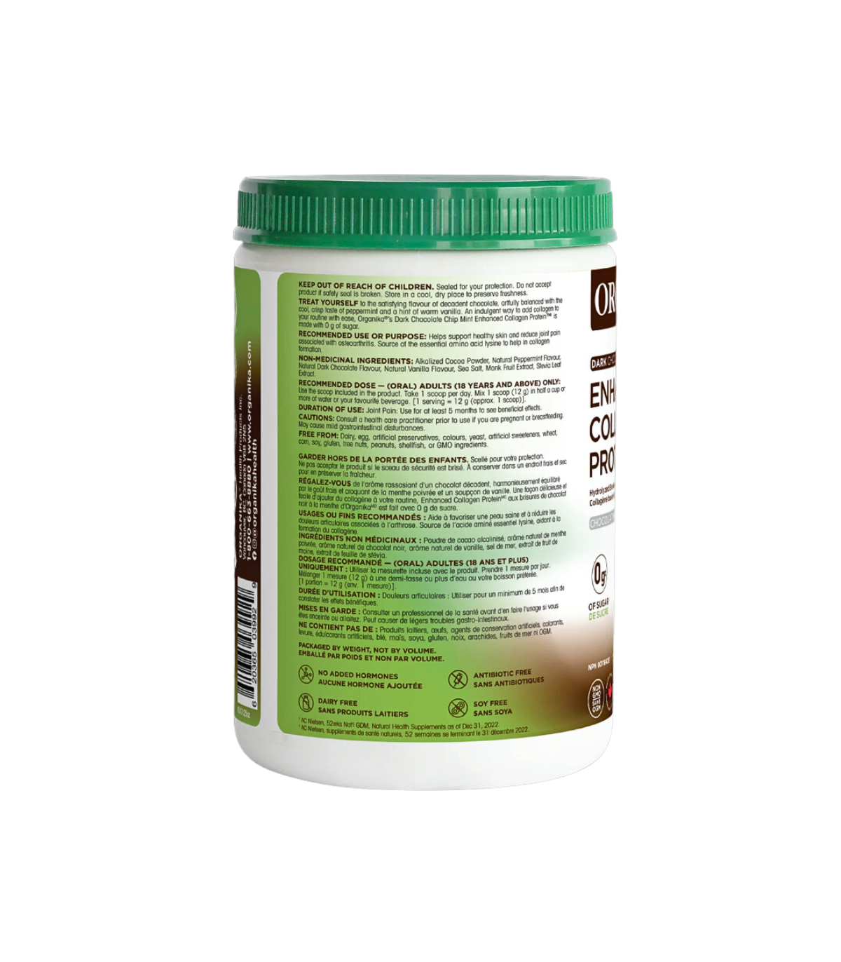 Organika ENHANCED COLLAGEN CHOCOLATE + PEPPERMINT 252g [Limited Edition] | Unbeatable Prices, Daily Deals | VITASHOP