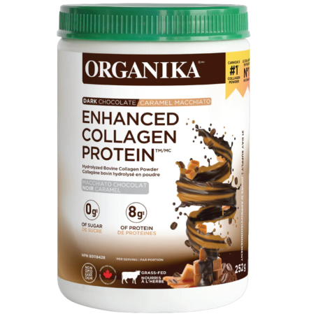 Organika ENHANCED COLLAGEN CHOCOLATE PROTEIN- DARK CHOCOLATE CARAMEL MACCHIATO 252g [Limited Edition] | Unbeatable Prices, Daily