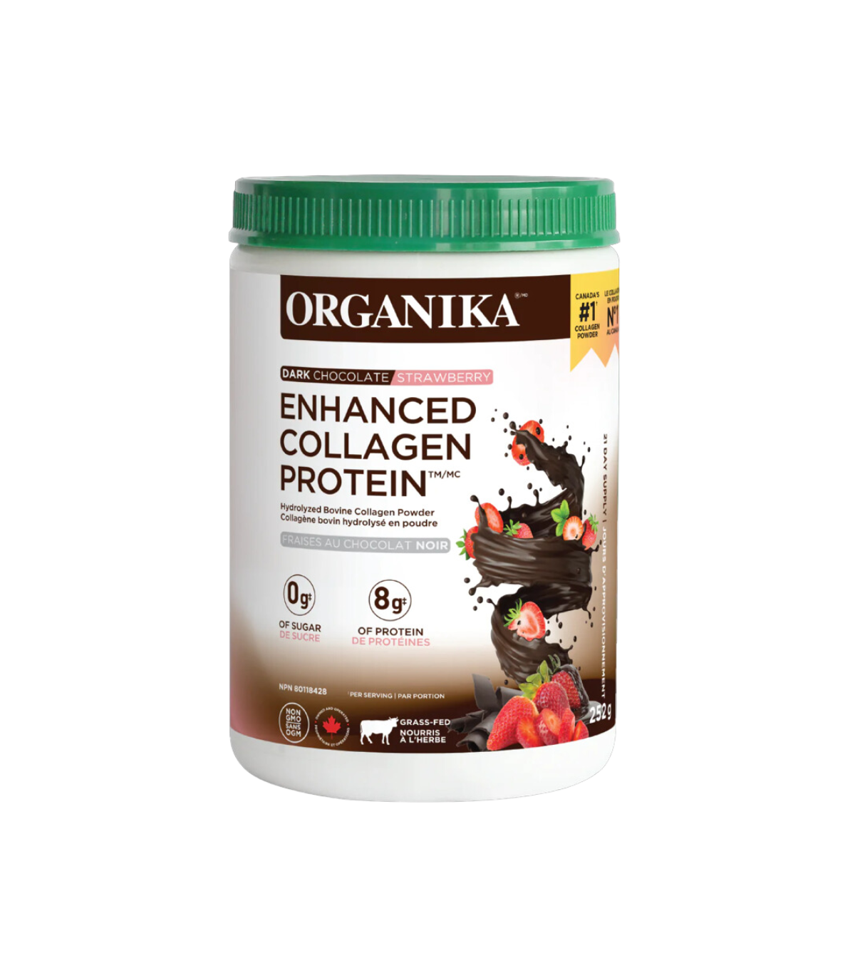 Organika ENHANCED COLLAGEN CHOCOLATE PROTEIN- DARK CHOCOLATE STRAWBERRY 252g  [Limited Edition] | Unbeatable Prices, Daily Deals