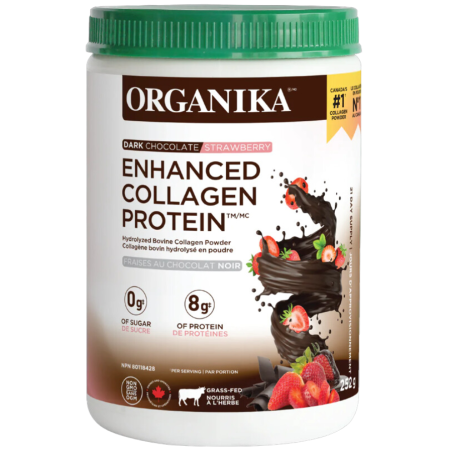 Organika ENHANCED COLLAGEN CHOCOLATE PROTEIN- DARK CHOCOLATE STRAWBERRY 252g  [Limited Edition] | Unbeatable Prices, Daily Deals