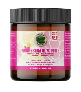 Mélange de poudre de glycinate de magnésium framboise citron 214g 60 cuillères