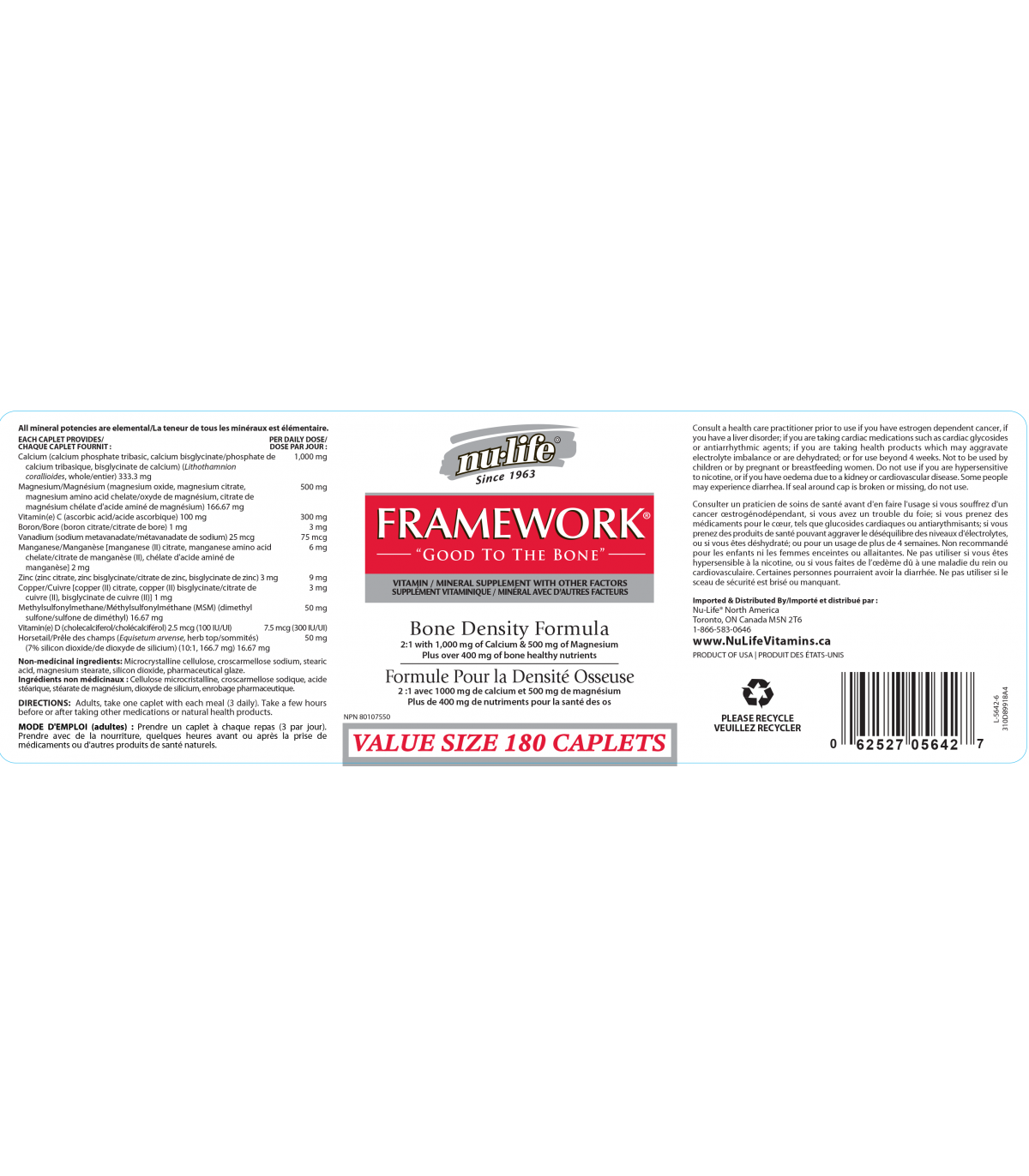 Nu-Life Nu-Life Framework 180 Caplets | Unbeatable Prices, Daily Deals | VITASHOP