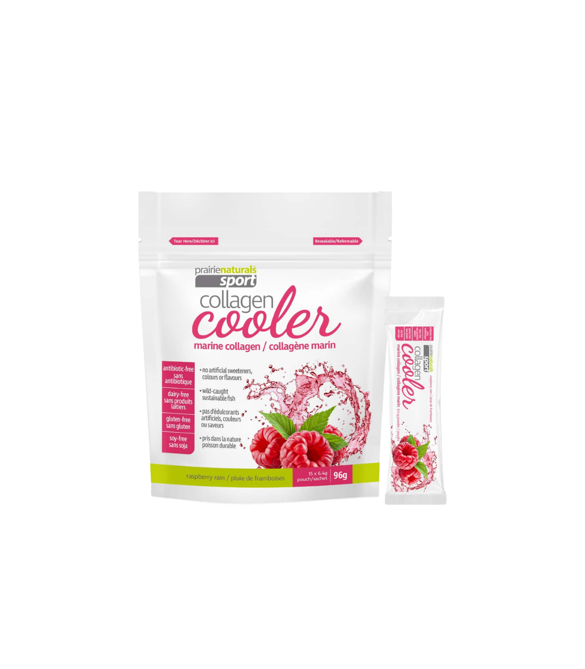 Prairie Naturals 마린 콜라겐 쿨러 - 라즈베리 레인 6.4g x 15 | 매일 업데이트되는 특가 상품 | VITASHOP