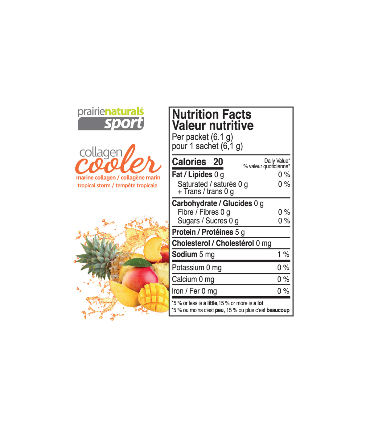 Prairie Naturals Collagène marin rafraîchissant - Tempête tropicale 6.1g x 15