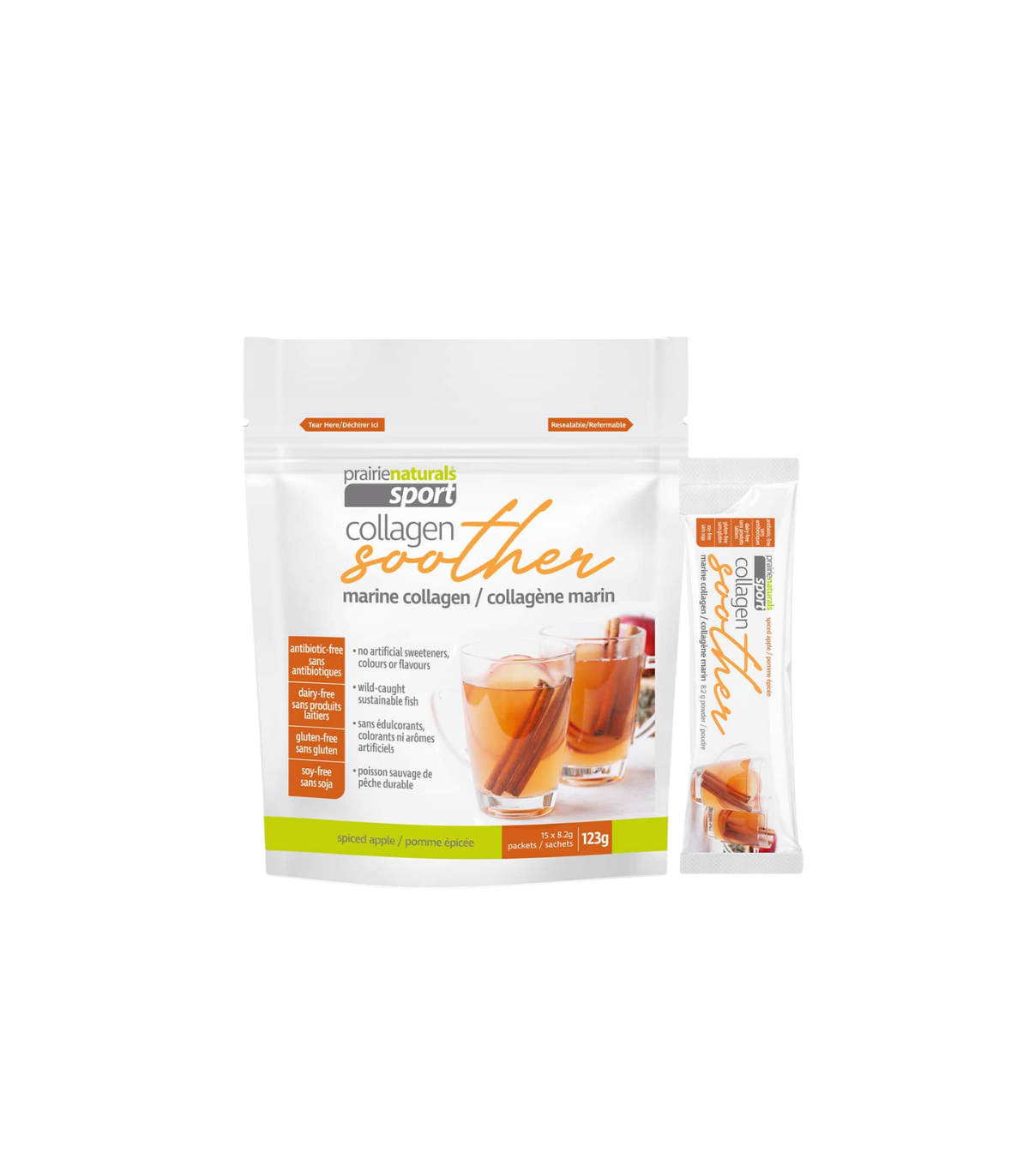 Prairie Naturals 마린 콜라겐 수더 - 스파이스드 애플 8.2g x 15 | 매일 업데이트되는 특가 상품 | VITASHOP