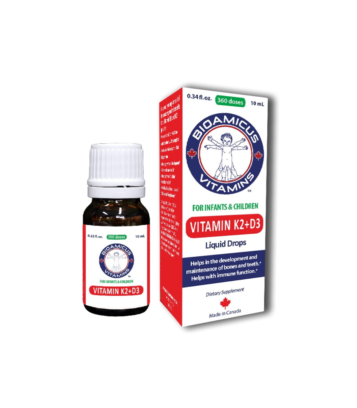 BIOAMICUS VITAMINE K2+D3 gouttes liquides 10 ml