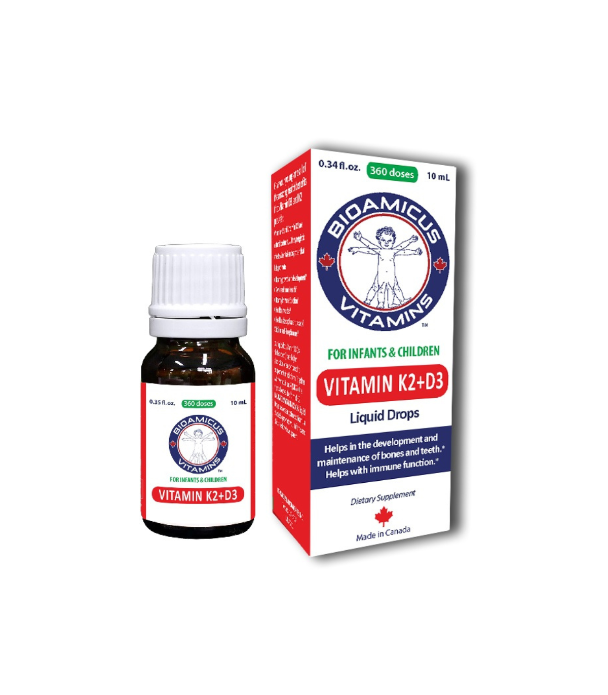 BIOAMICUS VITAMINE K2+D3 gouttes liquides 10 ml