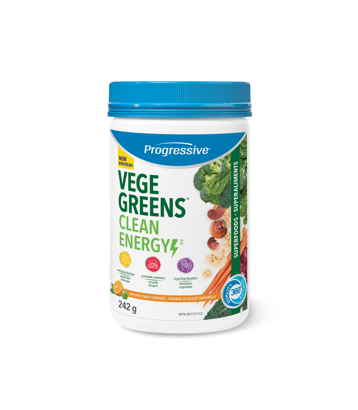 Progressive VegeGreens 清新能量天然香橙口味 242 克