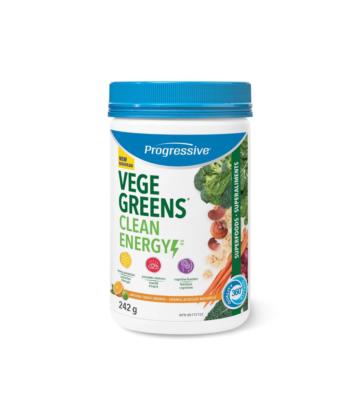 Progressive Nutritionals 베지그린 클린 에너지 내추럴 탱글 오렌지 242g | 매일 업데이트되는 특가 상품 | VITASHOP