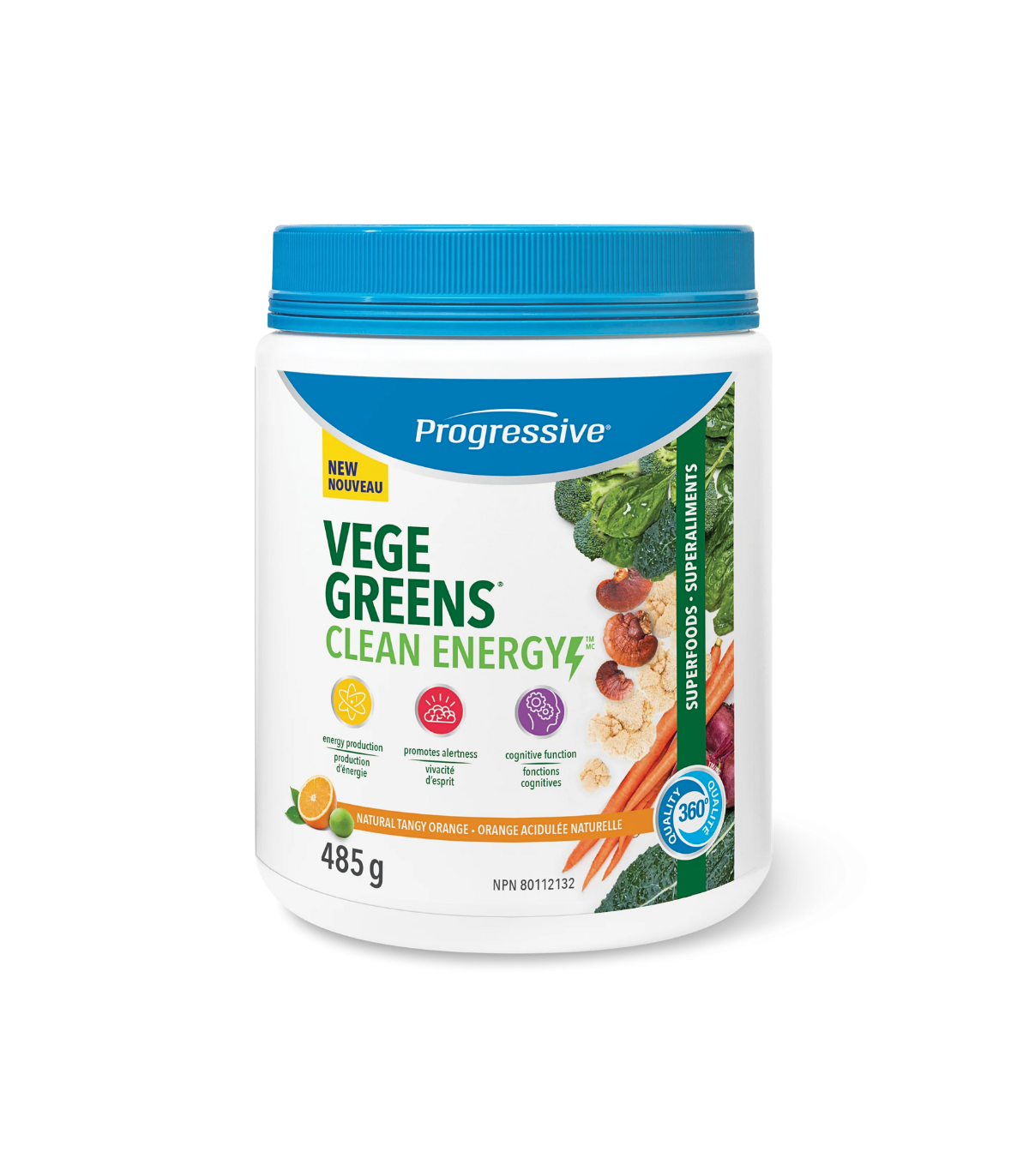 Progressive Nutritionals VegeGreens Clean Energy Natural Tangy Orange 485g | Unbeatable Prices, Daily Deals | VITASHOP