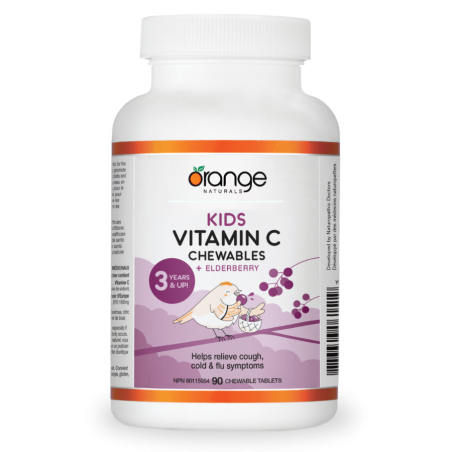 Orange Naturals Kids Vitamine C + Sureau à croquer, 90 comprimés