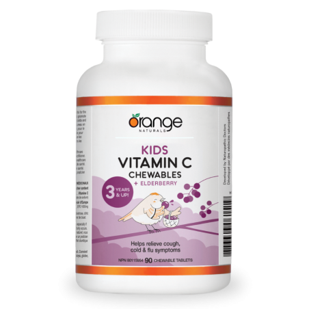 Orange Naturals 어린이 비타민 C + 엘더베리 츄어블, 90정 | 매일 업데이트되는 특가 상품 | VITASHOP