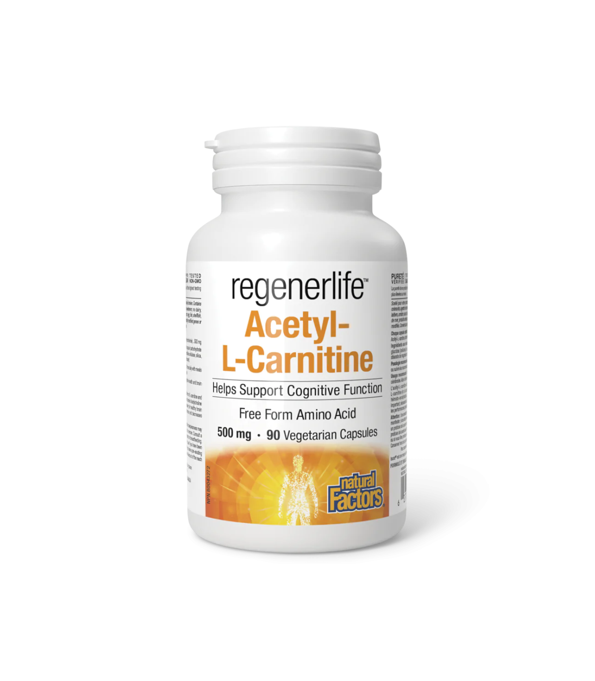 Natural Factors Regenerlife Acetyl-L-Carnitine 500mg 120 gélules végétales