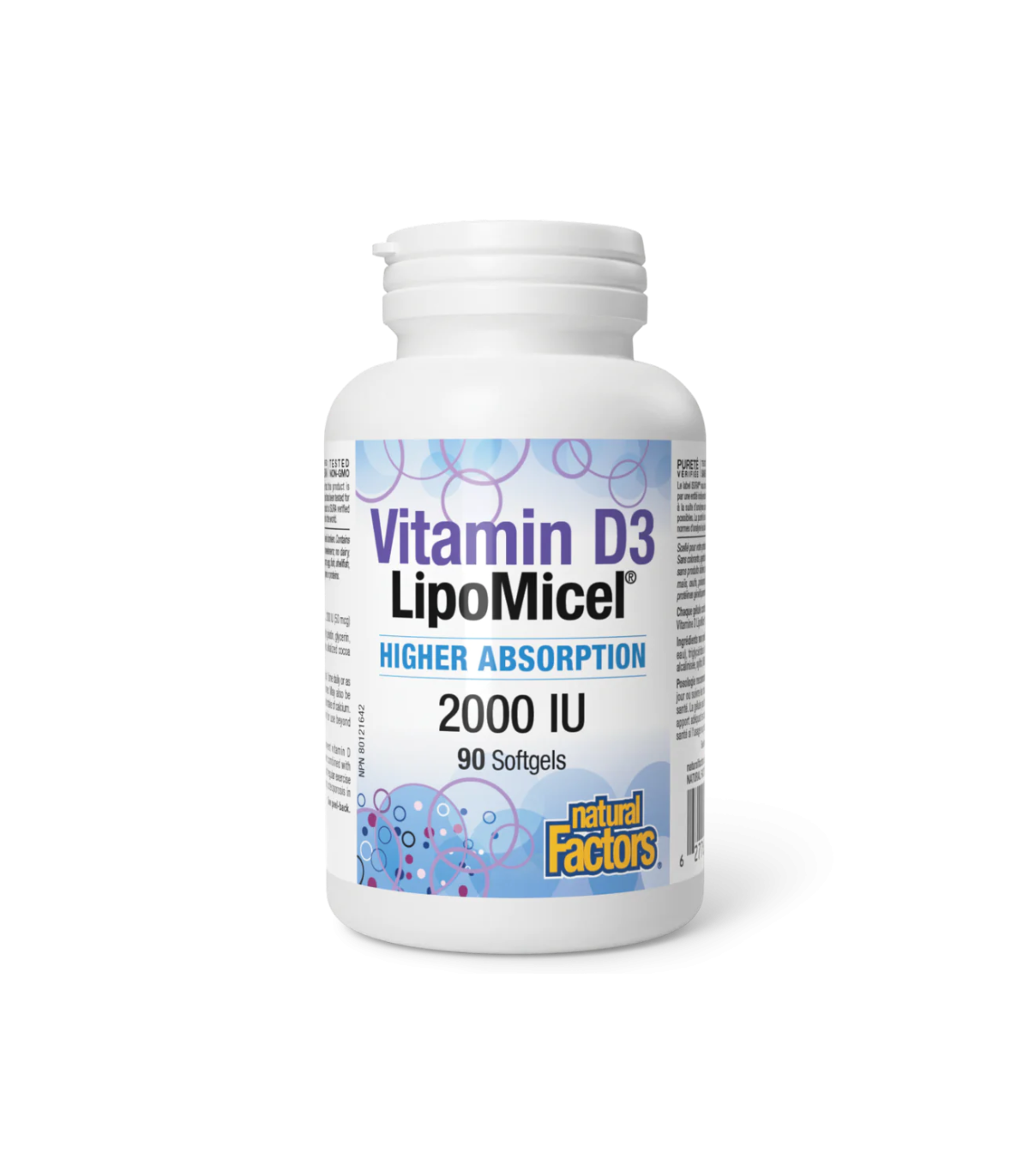Natural Factors 维生素D3 LipoMicel 90 Bowgels
