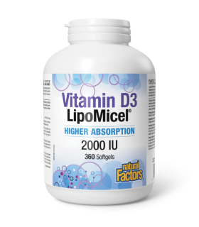 Natural Factors Vitamin D3 LipoMicel 2000 IU 360 softgels | Unbeatable Prices, Daily Deals | VITASHOP