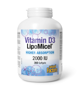 Natural Factors 维生素 D3 LipoMicel 360 粒软胶囊