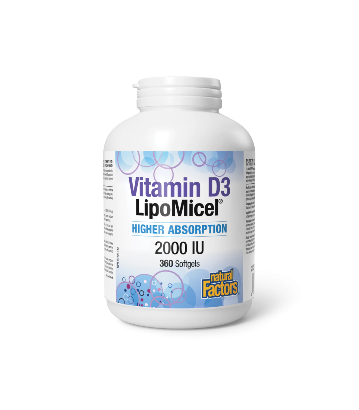 Natural Factors 비타민 D3 LipoMicel 2000 IU 360 소프트젤 | 매일 업데이트되는 특가 상품 | VITASHOP