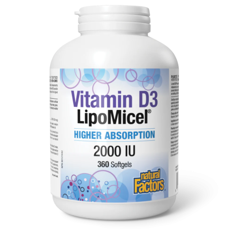 Natural Factors 维生素 D3 LipoMicel 360 粒软胶囊