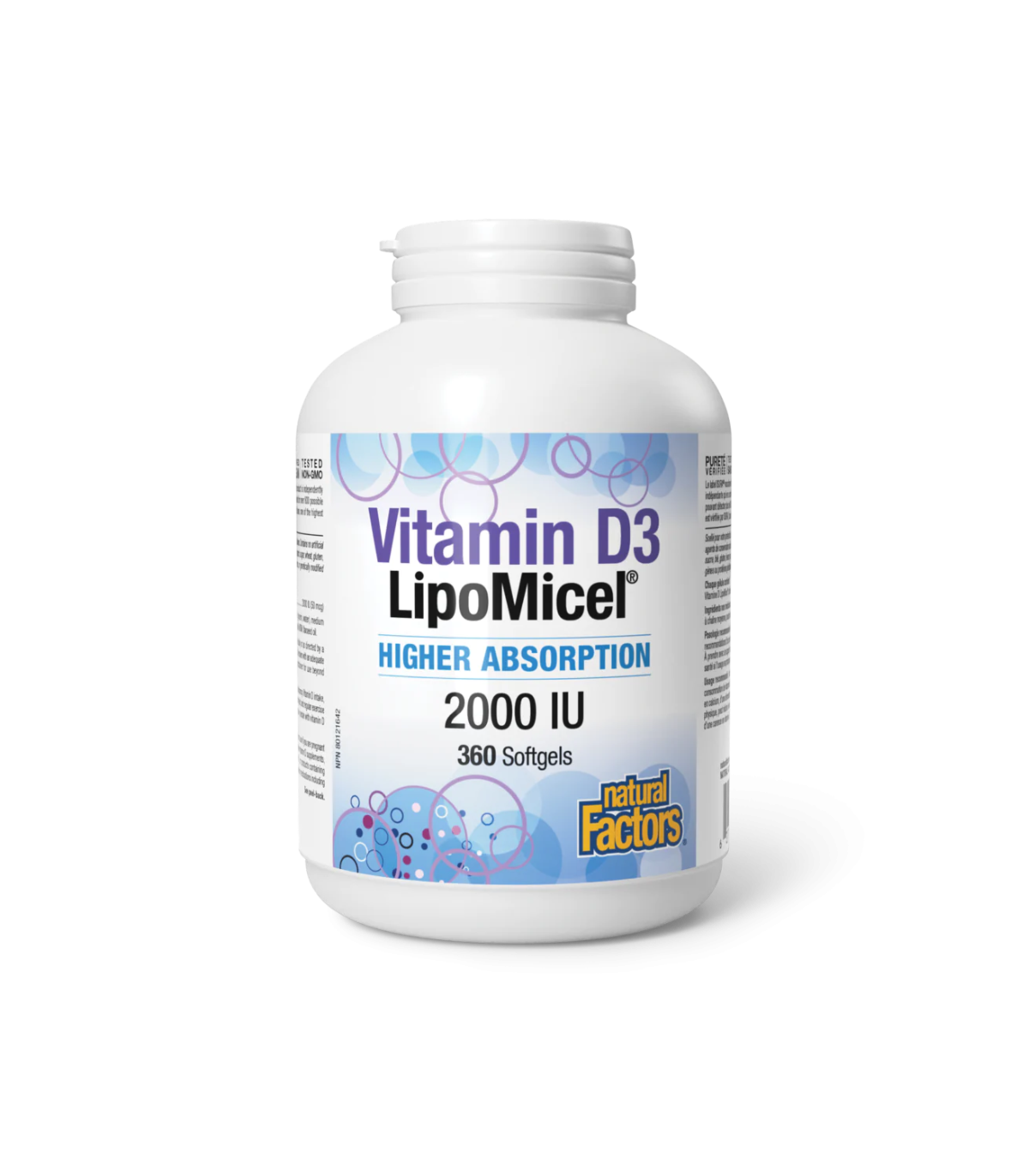Natural Factors 비타민 D3 LipoMicel 2000 IU 360 소프트젤 | 매일 업데이트되는 특가 상품 | VITASHOP