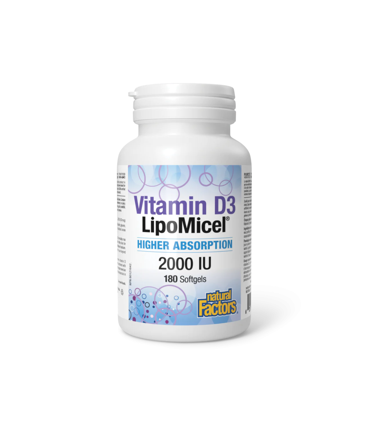 Natural Factors 비타민 D3 LipoMicel 2000 IU 180 softgels | 매일 업데이트되는 특가 상품 | VITASHOP