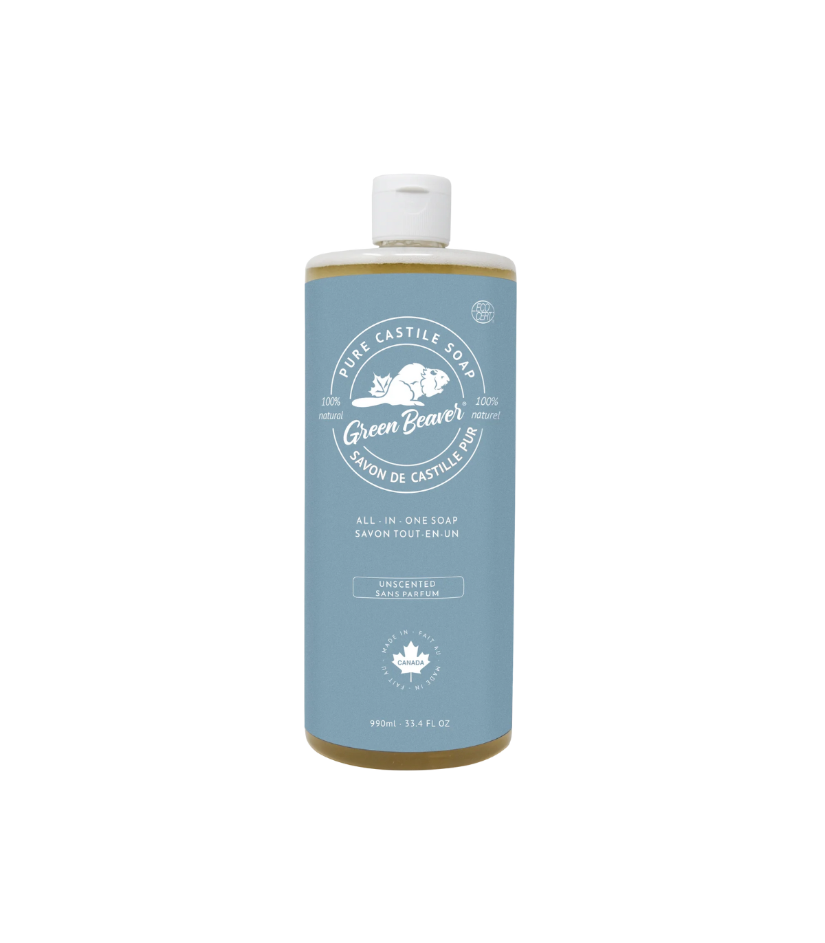 Green Beaver Co. 다용도 카스티야 비누 - 무향료 990ml | 매일 업데이트되는 특가 상품 | VITASHOP