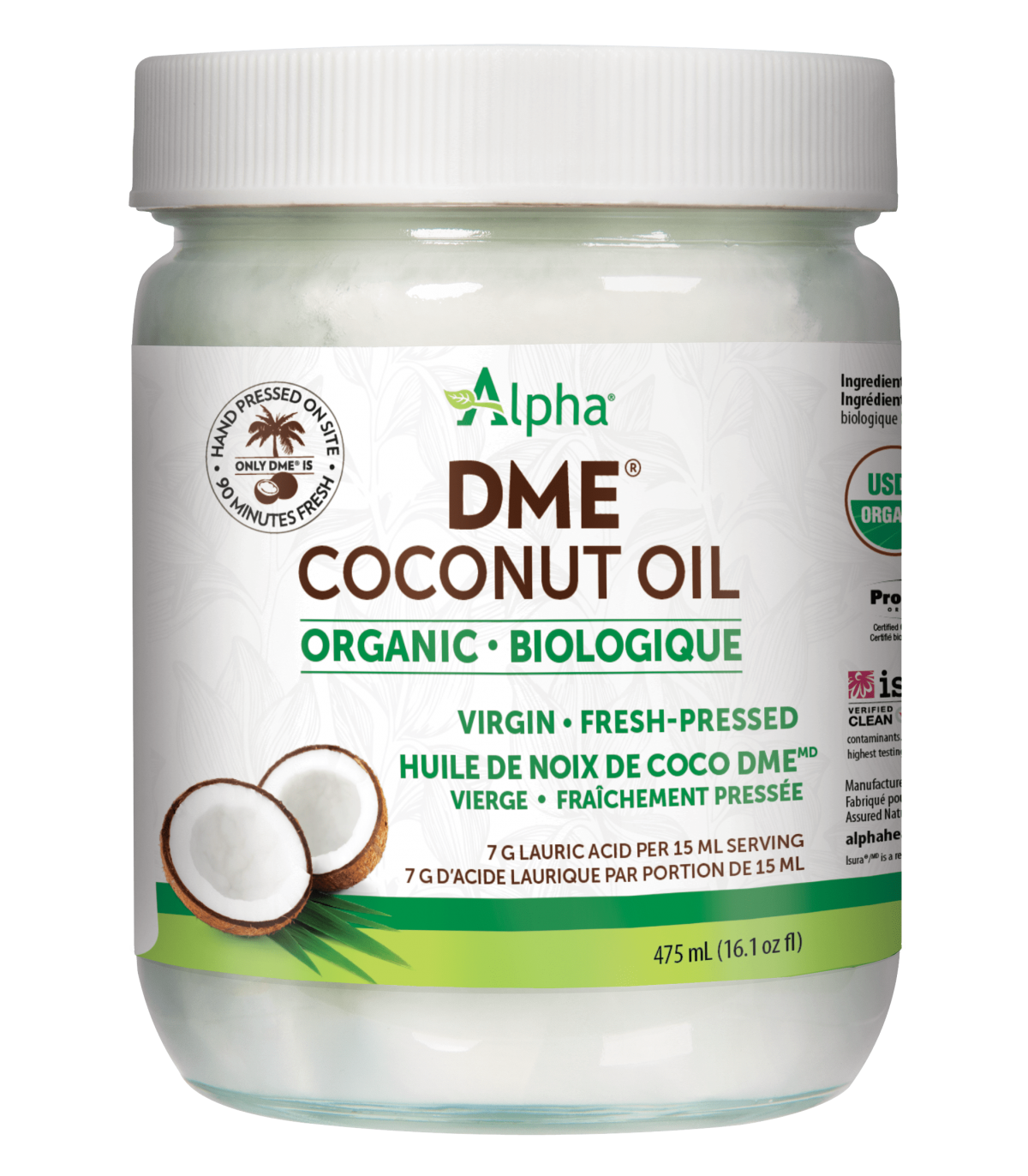 DME™ Raw Organic Virgin Coconut Oil 475 ml | Safest & Easiest Shopping Vitamins Online | VITASHOP