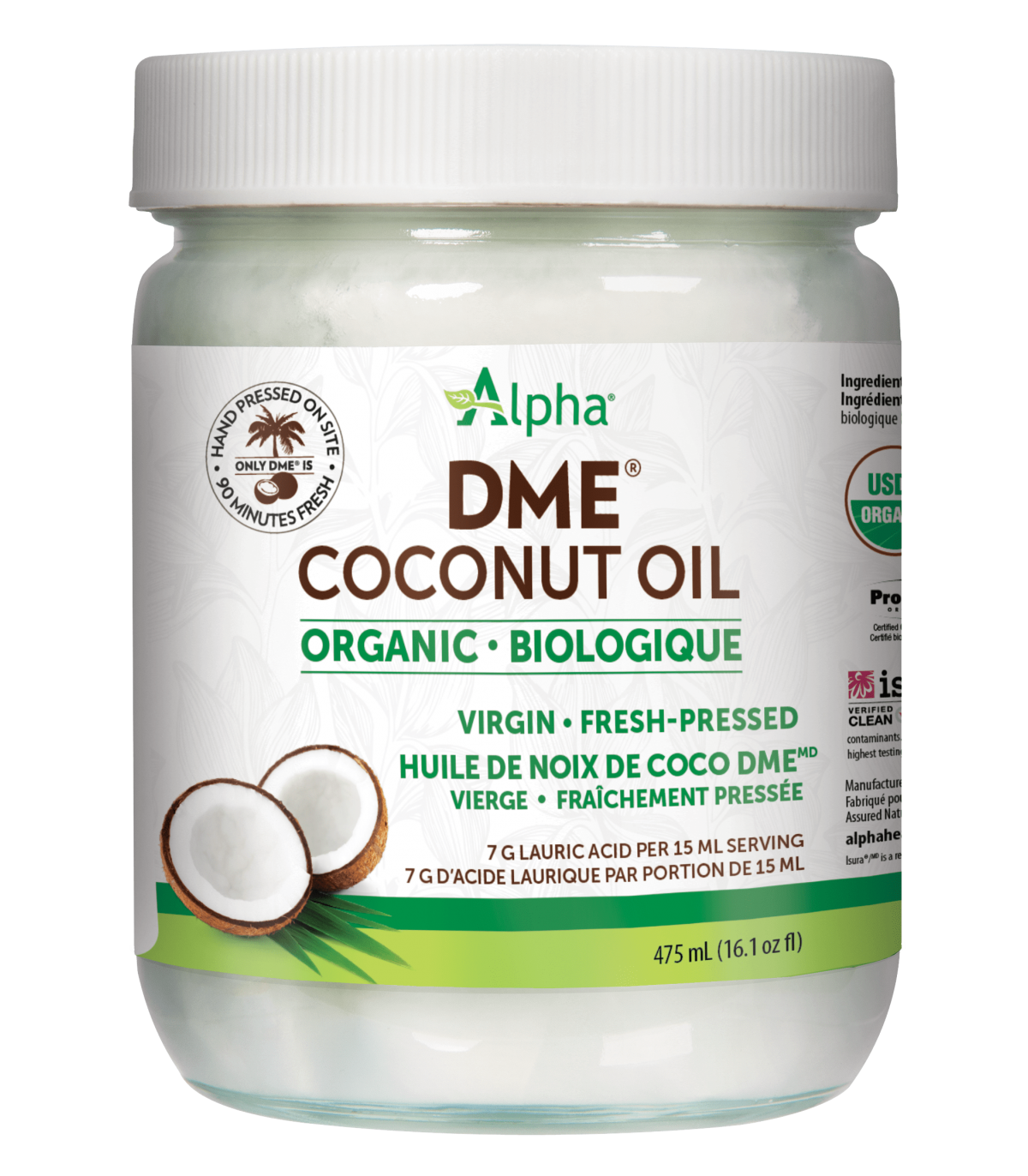 DME™ Raw Organic Virgin Coconut Oil 475 ml | Safest & Easiest Shopping Vitamins Online | VITASHOP